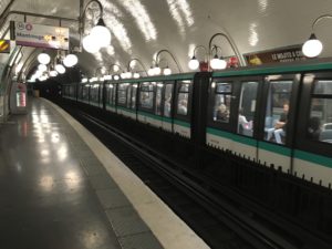 We took the metro from Montmartre, where we were staying, to Notre Dame. Our days in Paris were full of LOTS of metro rides! This was one of the nicer metro stations.